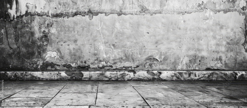 Aufkleber An image exhibiting an empty monochromatic theme portraying the outer perimeter of an aged cement wall with space for text or graphics. Creative banner. Copyspace image
