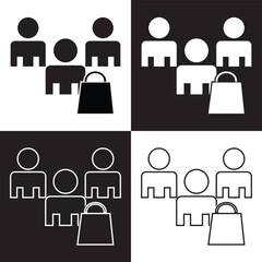 Customer icon. Customer Retention, Returning Clients Vector Glyph Icon, Solid Style. Return sign. Managed care. Customer relationship. Practice management - Vector .