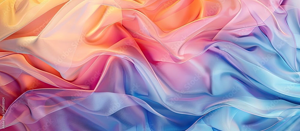 Poster abstract printed motifs on a fabric background create a visually appealing copy space image