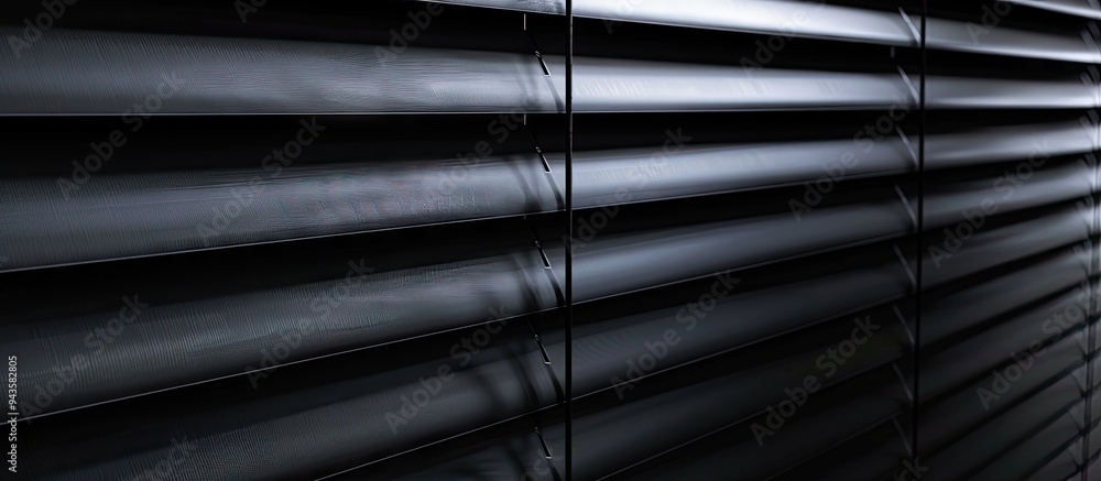 Aufkleber Polyester and PVC blend in black roller blind texture create an ideal background with copy space image