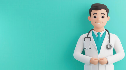 Healthcare data analysis, medical charts and metrics, 3D illustration