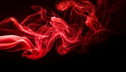 red smoke swirling on a dark background creating a mysterious and dramatic abstract scene with vibrant color contrast