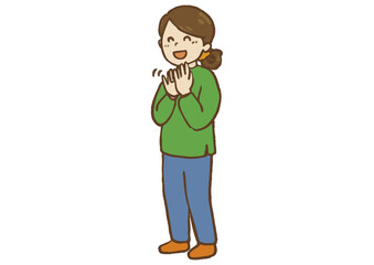 拍手する女性