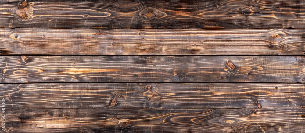 Poster top view of a lovely wood plank with a rich brown texture perfect as a wooden background for a table
