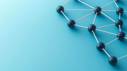 Big data clusters, interconnected nodes, 3D illustration