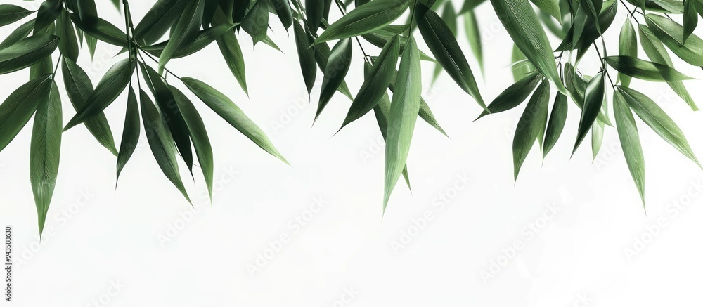 Canvas Prints isolated bamboo leaves on a white background with copy space image