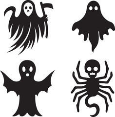 set of halloween ghosts