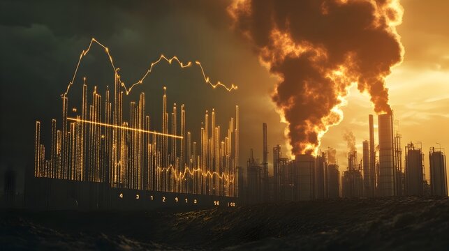 Alarming Graph Depicting the Steady Rise in Greenhouse Gas Emissions Over Time Highlighting the Urgent Need for Environmental Action and Sustainable Solutions