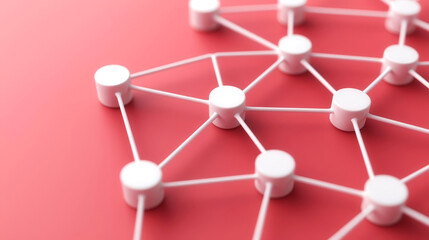Fototapeta premium Big data clusters, interconnected nodes, 3D illustration