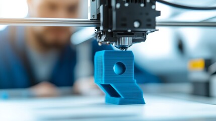 Dynamic 3D printing workshop showcasing innovative product creation through advanced manufacturing technology. Symbolizes future of design, engineering, and industrial processes in modern production.