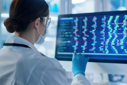 Innovative biotech research lab focusing on genome sequencing, gene therapy, and molecular engineering, highlighting the advancement and future of medical science