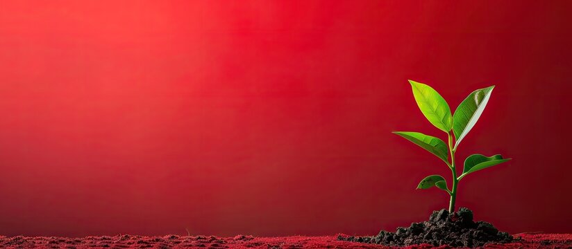 Business growth portfolio concept displayed on beautiful paper with a red background Copy space image included