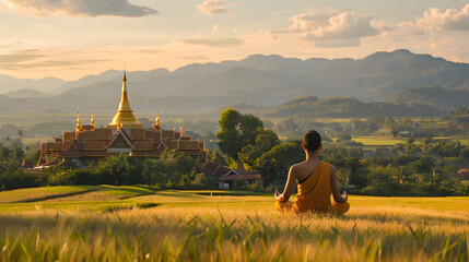 Obraz premium Thai tourist attractions and temples and culture