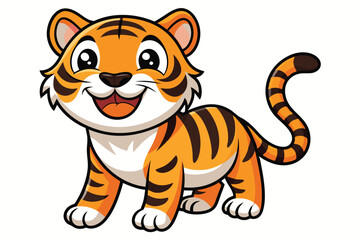 Friendly tiger  silhouette vector illustration J.eps