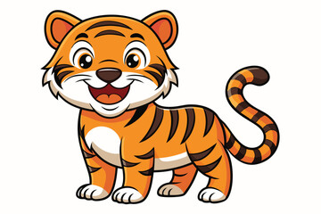 Friendly tiger  silhouette vector illustration L.eps