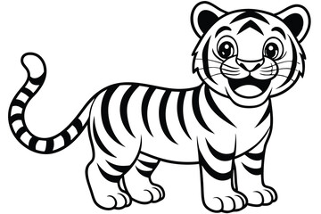 Friendly tiger  silhouette vector illustration K.eps