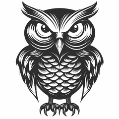 Obraz premium Owl vector image ,Art nouveau artistic image of Owl in a round shape