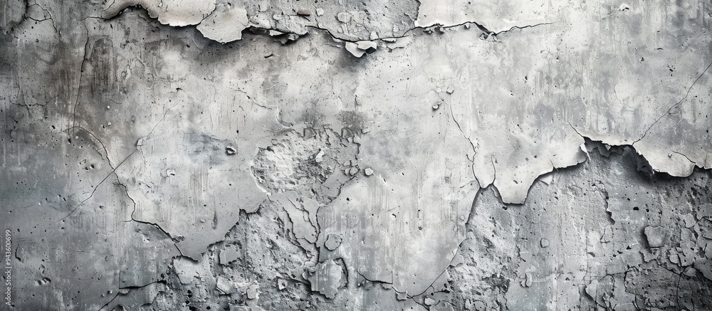 Poster an aged concrete wall textured with striped lines peeling and cracks creating a gray backdrop with s