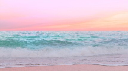 Serene ocean waves under a pastel sunset sky.