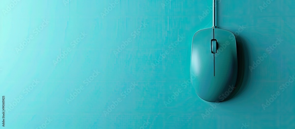 Poster A computer mouse is displayed on a light blue background in a banner design featuring copy space image
