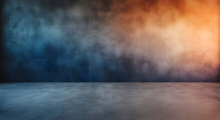 Wall Painted in Dark Grey with a Subtle Gradient of Blue, Creating a Modern and Elegant Background with a Soft Transition, Ideal for Use in Interior Design, Contemporary Art, and Digital Backgrounds, 