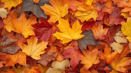 Fototapeta premium Red and Orange Autumn Leaves Background
