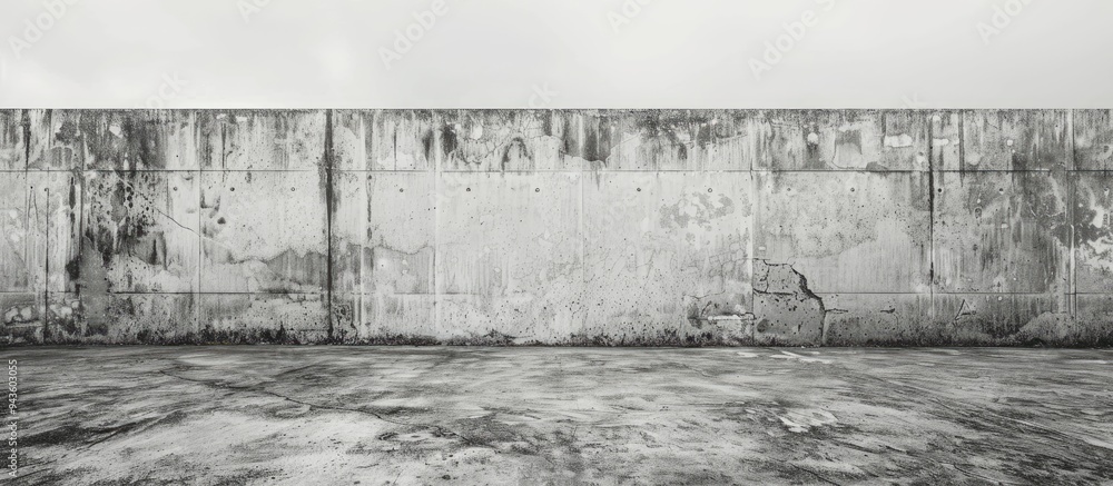 Poster An image exhibiting an empty monochromatic theme portraying the outer perimeter of an aged cement wall with space for text or graphics. Creative banner. Copyspace image