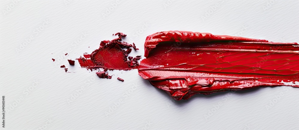 Aufkleber vintage red lipstick on a plain white backdrop with plenty of copy space image