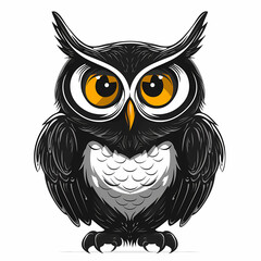Obraz premium Owl vector image ,Art nouveau artistic image of Owl in a round shape