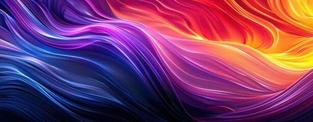 Abstract Flowing Lines in Vibrant Hues