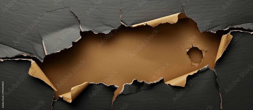 Poster Operational efficiency message depicted on torn cardboard against dark background serving as a symbolic representation with available copy space image