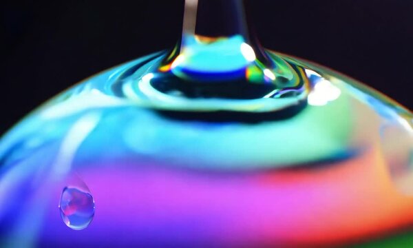 Colorful, iridescent water drop. Generative AI
