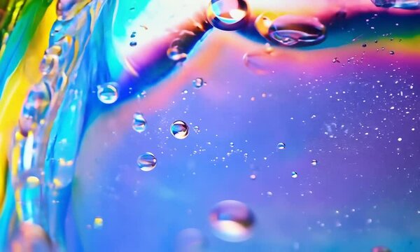 Colorful, iridescent water drop. Generative AI