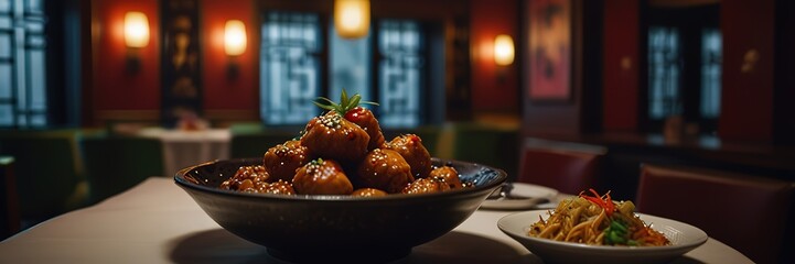 food in a restaurant