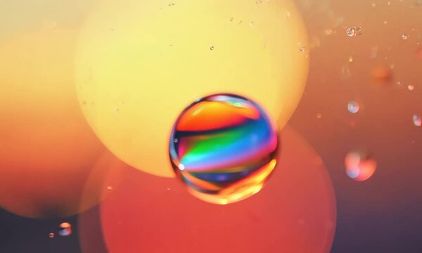 Colorful, iridescent water drop. Generative AI