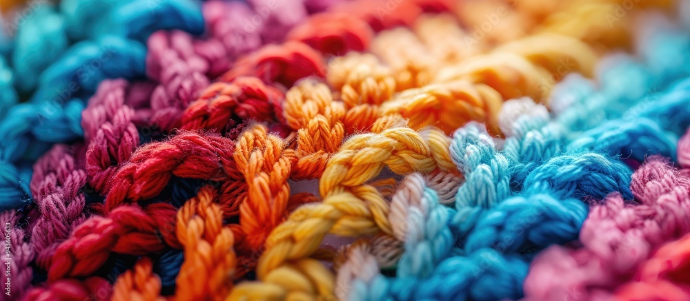 Fototapete close up of an abstract knitted jersey fabric ideal for use as a background in images with ample cop