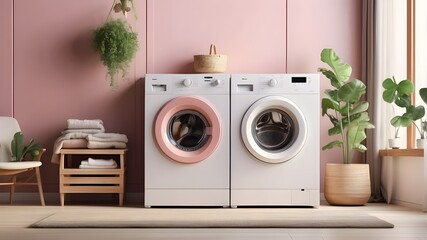 A beautiful washing machine in the room