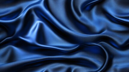 Obraz premium Elegant blue satin fabric with smooth, flowing texture and soft sheen.