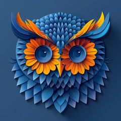 Owl vector image ,Art nouveau artistic image of Owl in a round shape