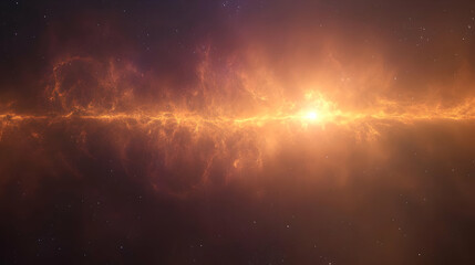 Fototapeta premium A fiery nebula with a bright star in the center.