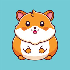 Cute Hamster Sitting Vector Icon Illustration