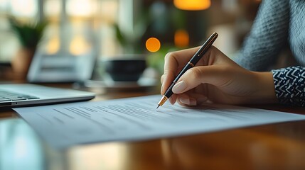 Person Hand Signing a Business Contract