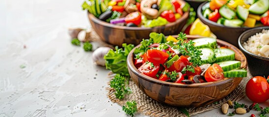 South African braai featuring classic side dishes and salads Presentation on white with a Burlap cloth background ideal for a copy space image
