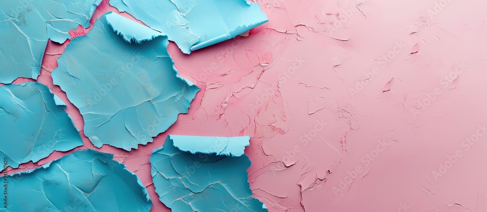 Poster Apply now message on torn blue paper against a pink backdrop with a conceptual apply now symbol providing a designated area for additional content or text in the image