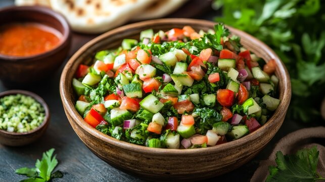 Salad with pita