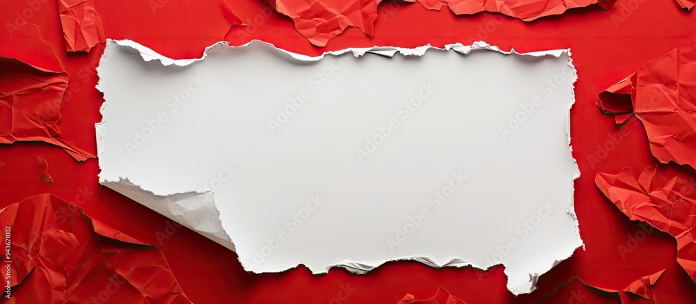 Leinwandbilder white paper sheet above a red paper for your text or design with copy space image