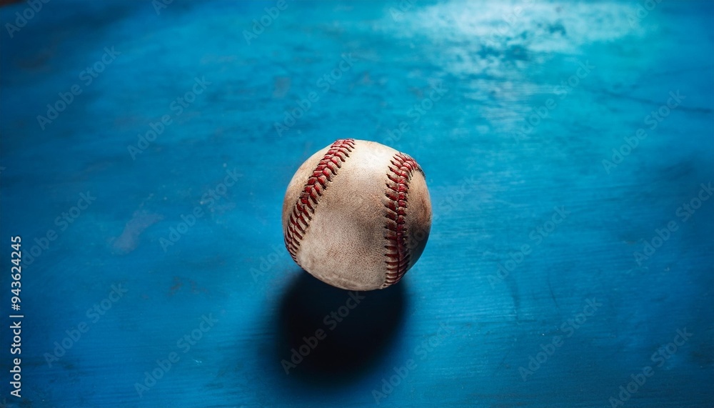 Wall mural vintage baseball and blue background