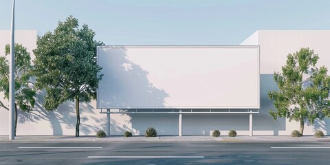 Obraz premium 3d rendering blank white billboard in the city