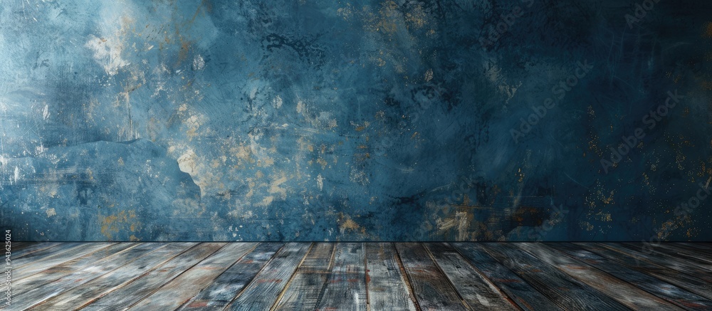 Leinwandbilder blue wall texture with scratches adds a grungy touch to the background leaving room for additional c