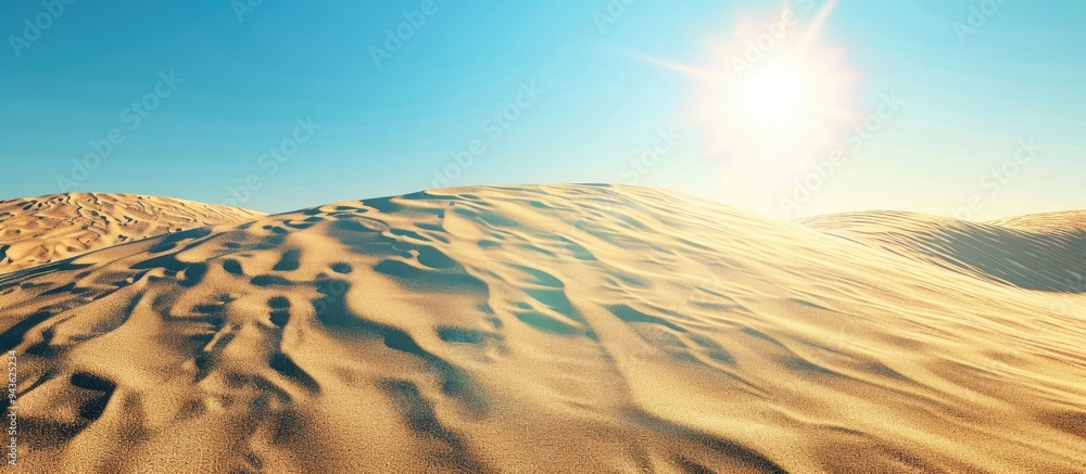 Poster high temperatures during a heat wave with the sun in a clear sky creating an image with copy space